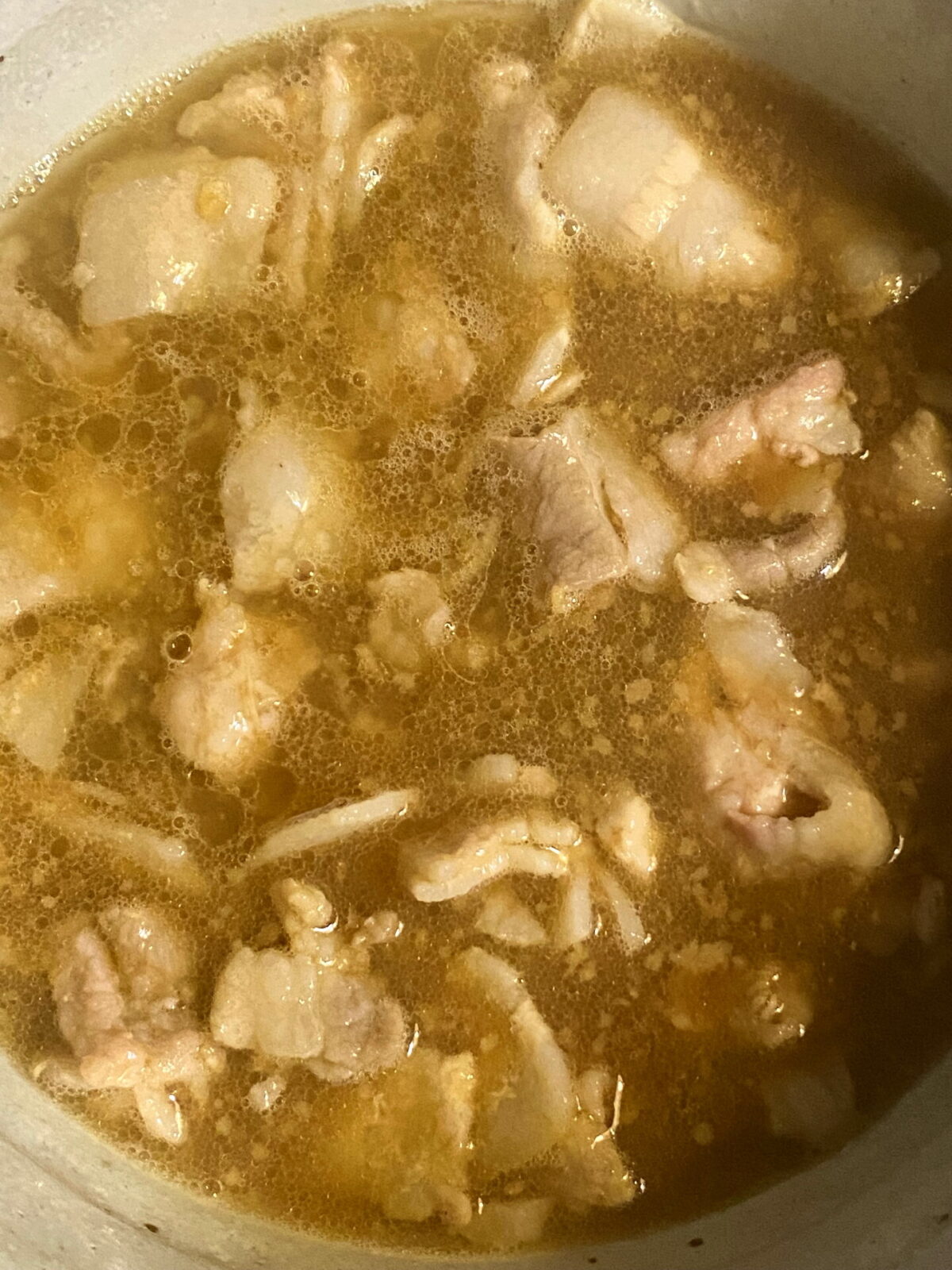 スープに入った豚バラ