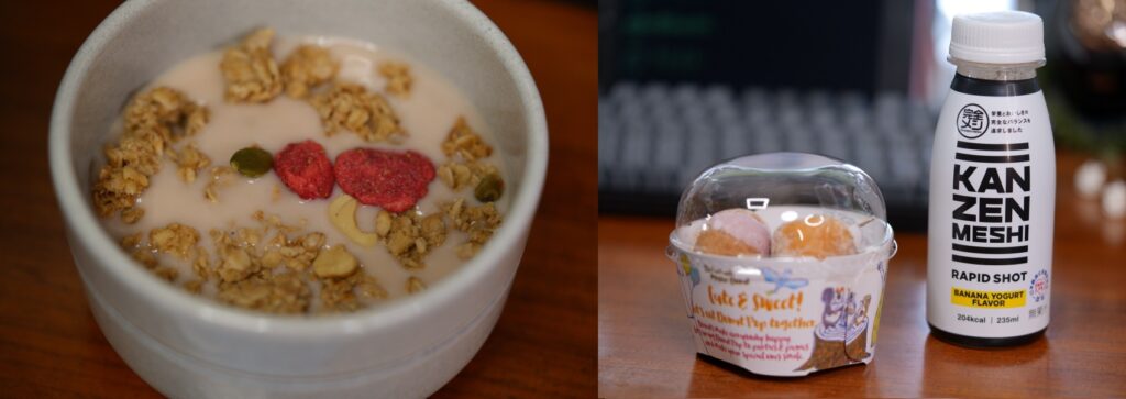 ラピッドショットと他の食品を合わせて食べたときの様子